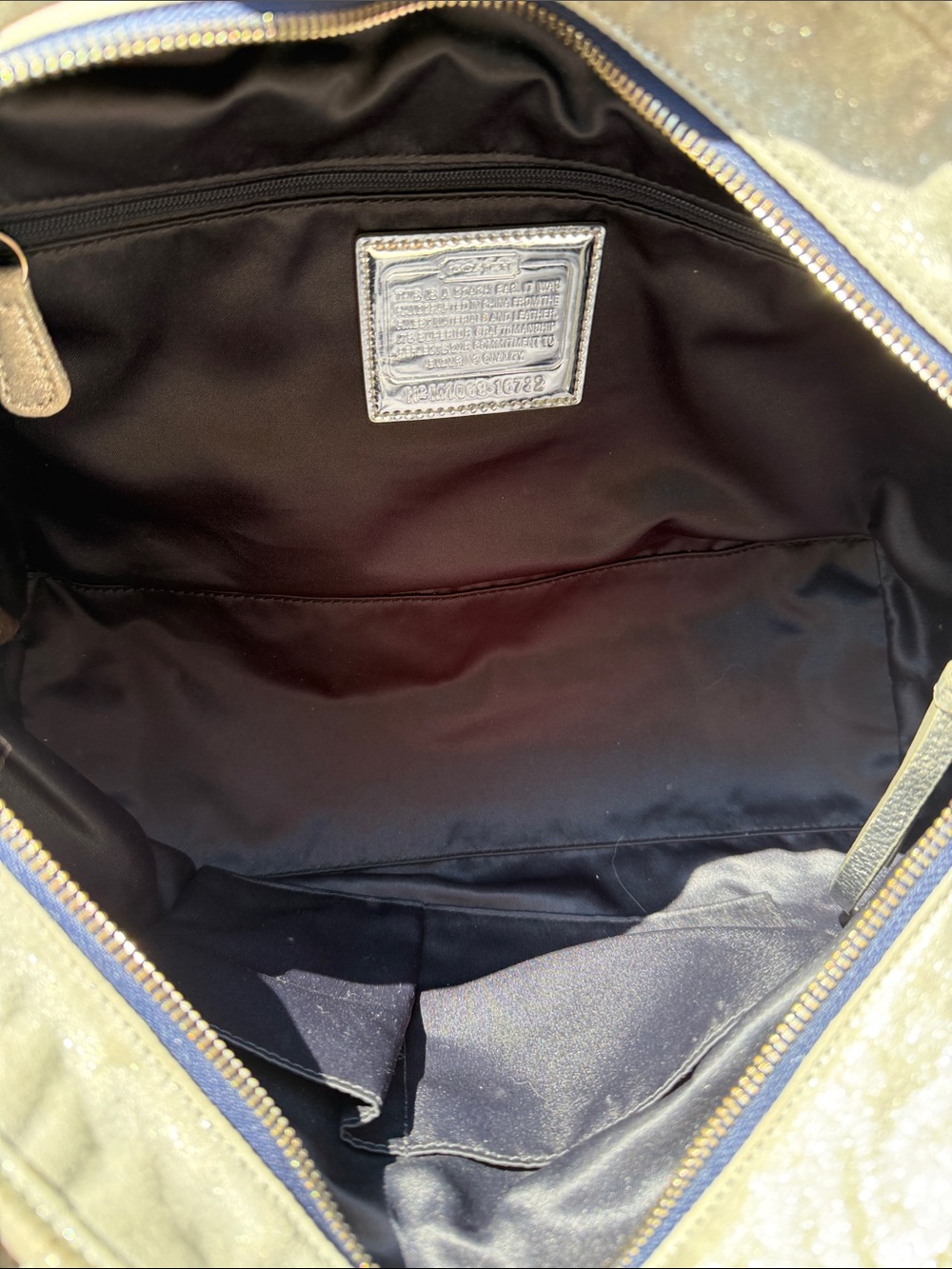 Coach Poppy Denim and Metallic Blue Patchwork Rocker Satchel 2010 w TAGS - Picture 17 of 17